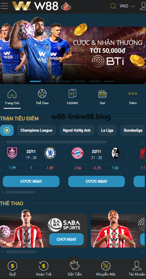 Tải App W88 - Mang Thế Giới Cá Cược Vào Điện Thoại Bạn 3 Giao diện ứng dụng W88