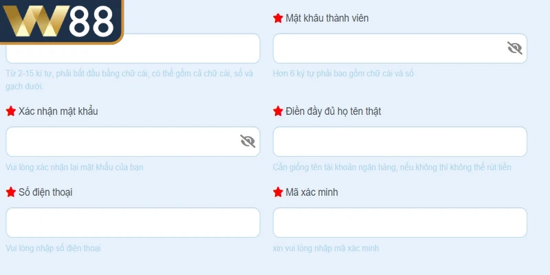Trùng Tên Tài Khoản W88 Và Hướng Dẫn Xử Lý Nhanh Nhất 4 Lưu ý quan trọng khi chỉnh sửa thông tin tài khoản
